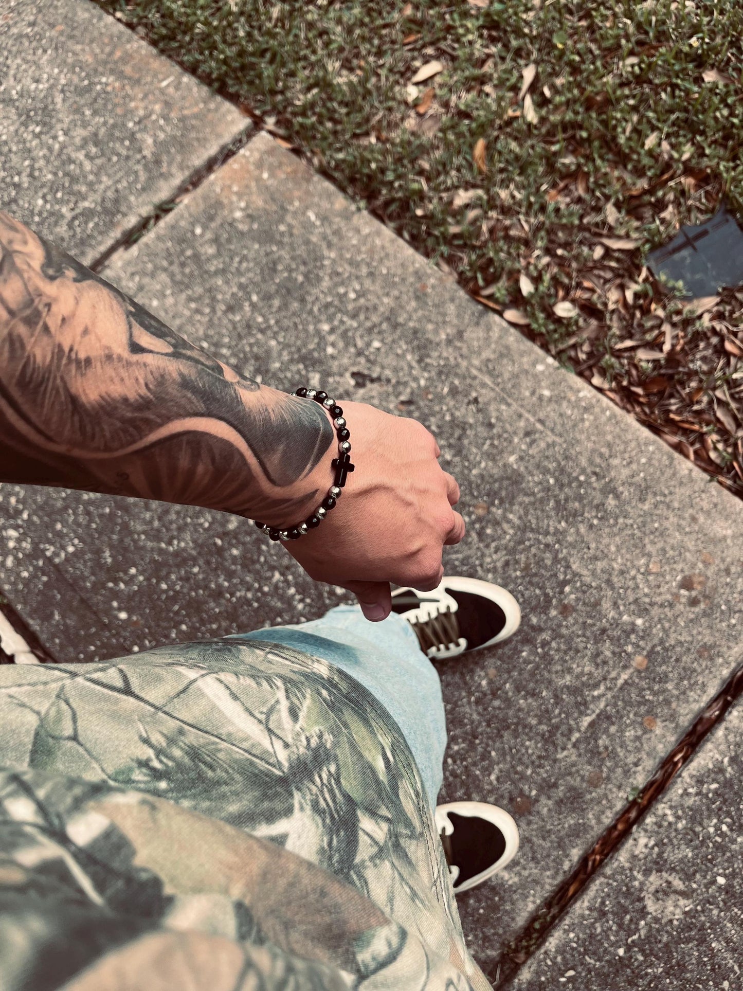 Men’s bracelets, Bead bracelet, Gifts for him, Men’s jewelry, Cross bracelet, Handmade Jewelry, Father’s Day, gifts for boyfriend