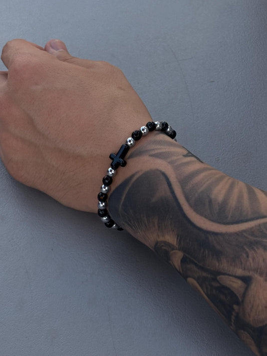 Men’s bracelets, Bead bracelet, Gifts for him, Men’s jewelry, Cross bracelet, Handmade Jewelry, Father’s Day, gifts for boyfriend