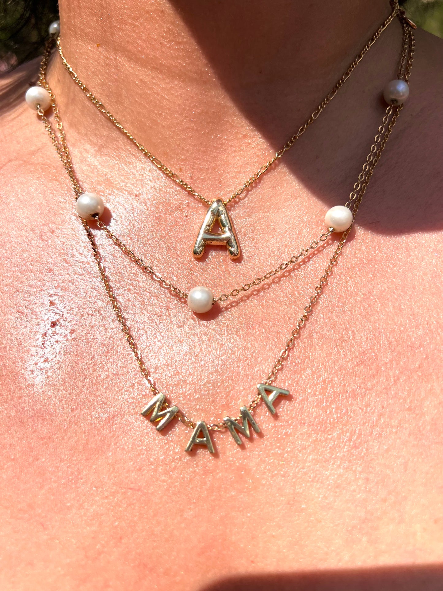 Dainty gold letter necklace