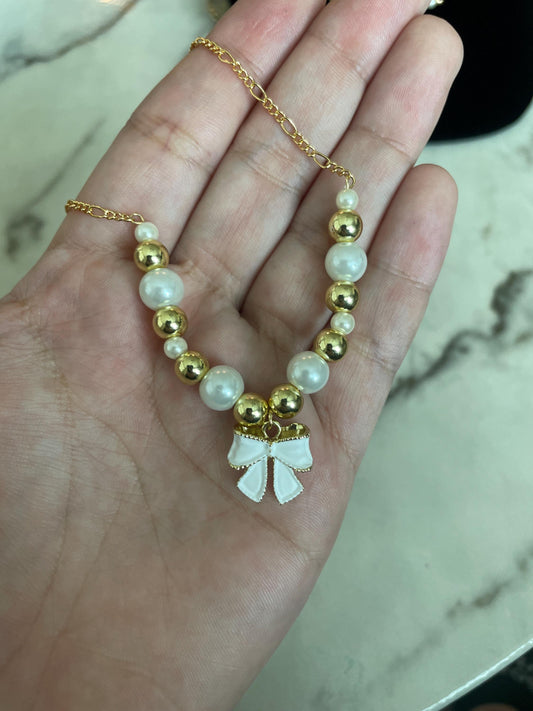 Dainty Gold Pearl Necklace – Minimalist Layering Jewelry, Bridesmaid Gift, Everyday Elegance, Mother’s Day gift