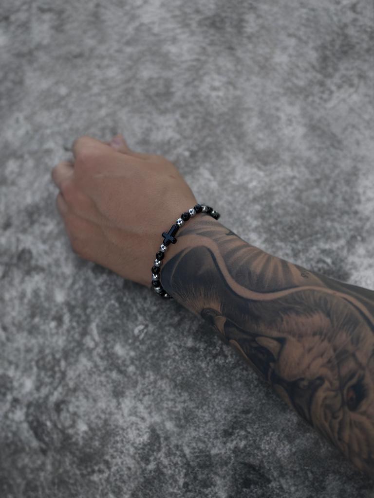 Men’s bracelets, Bead bracelet, Gifts for him, Men’s jewelry, Cross bracelet, Handmade Jewelry, Father’s Day, gifts for boyfriend