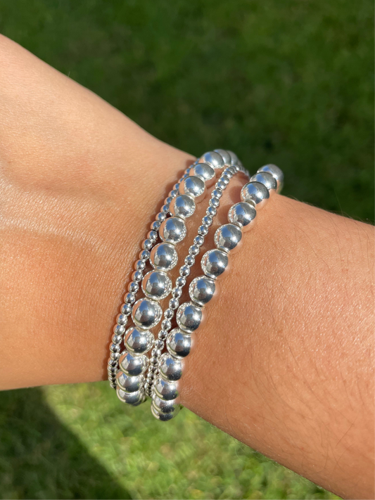 Silver hematite bead bracelets